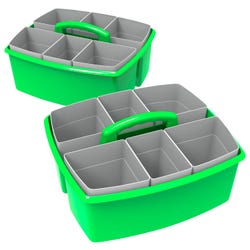 Image for Storex Large Caddy with Sorting Cups, 13 x 11 x 6-3/8 Inches, Green, Pack of 2 from School Specialty
