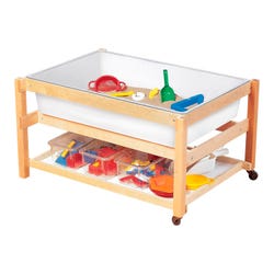 Childcraft Sand and Water Table with Shelf and Cover, White Tub, 42-3/8 x 30-1/8 x 23-5/8 Inches, Item Number 296633