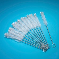 Image for Frey Scientific Test Tube Brush, 3 L x 1/2 W in, Nylon Trim, 8 L in, White, Pack of 12 from School Specialty