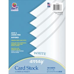 Array Card Stock Paper, 8-1/2 x 11 Inches, White, Pack of 100 Item Number 248962