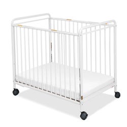 Image for Foundations Chelsea Steel Non-Folding Clearview Compact Crib, 40-1/2 x 26 x 35 Inches, Steel, White from School Specialty