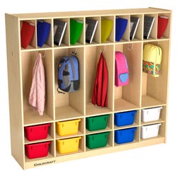 Image for Childcraft Double-Tub Coat Locker with 10 Assorted Color Trays, 53-3/4 x 14-1/4 x 48 Inches from School Specialty