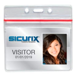 Image for SICURIX Sicurix Horizontal Sealable Zip Closure Badge Holder, 3-3/4 X 2-5/8 in, Vinyl, Pack of 50 from School Specialty
