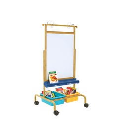 Image for Copernicus Bamboo Deluxe Chart Stand with Vibrant Tub Combo, 28 x 27 x 54 to 72 Inches from School Specialty
