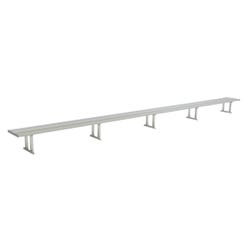 National Recreational Systems Aluminum Portable Double wide Bench without Backrest, Square Tube and Angle Leg, 24 Feet, Item Number 2107350