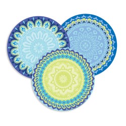 Image for Eureka Blue Harmony Round Paper Cut-Outs, 3 Assorted Colors, Pack of 36 from School Specialty
