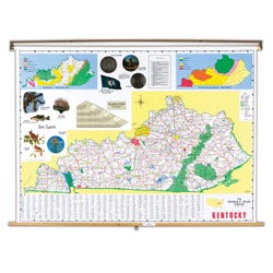 Image for Nystrom Kentucky Pull Down Roller Classroom Map, 68 x 50 Inches from School Specialty