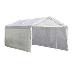 Image for ShelterLogic 8-Leg Canopy with Enclosure Kit, 10 X 20 ft, Polyethylene Cover/Steel Frame, White from School Specialty