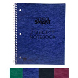 School Smart Spiral Perforated 2 Subject College Ruled Notebook, 11 x 8-1/2 Inches 085315