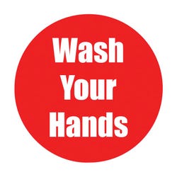 Image for Healthy Habits Floor Stickers, Wash Your Hands, 5 Pack, Red, Non-Slip from School Specialty