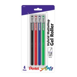 Image for Pentel Mattehop Hybrid Gel Roller Pens, Assorted Primary Colors, Set of 4 from School Specialty