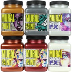 Image for Chroma Mural Paint Pint Set of 6 Metallics from School Specialty