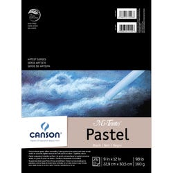 Canson Mi-Teintes Drawing Pad, 9 x 12 Inches, 98 lb, Black, 24 Sheets Item Number 411705
