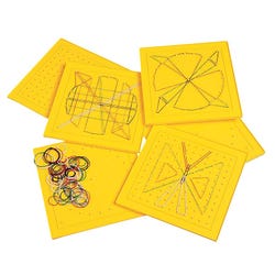 EDX Education Geoboards, 11 x 11 Pin, Set of 6 Boards and 144 Rubber Bands, Item Number 2105029