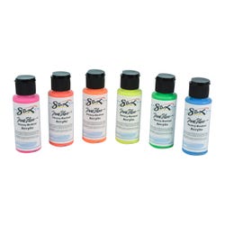 Sax Heavy Body Acrylic Paint, 2 Ounce Bottles, Assorted Neon Colors, Set of 6 Item Number 2048209