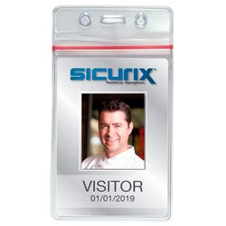 Image for Baumgartens Sicurix Sealable Vertical Zip Closure Badge Holder, 3-3/4 X 2-5/8 in, Vinyl, Pack of 50 from School Specialty