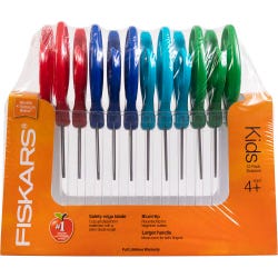 Fiskars Blunt Tip Kids Scissors, 5 Inches, Assorted Colors, Pack of 12, Item Number 800846