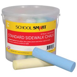 Image for School Smart Sidewalk Chalk Tub, Assorted Colors, Pack of 20 from School Specialty