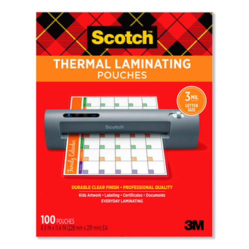 Scotch thermal laminating pouches.